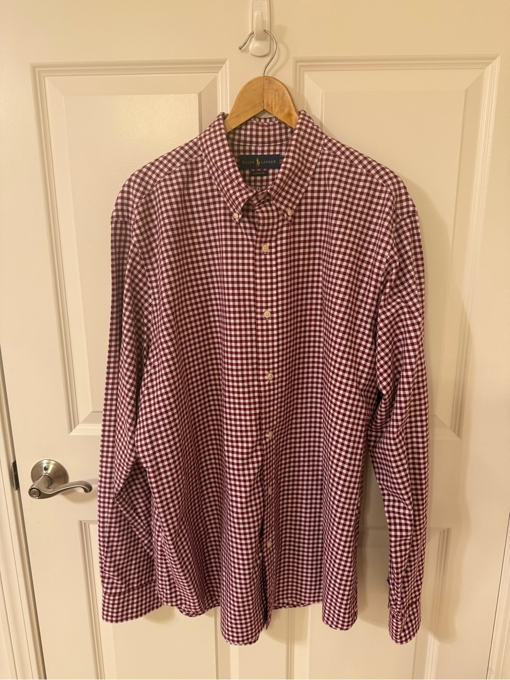 Polo Ralph Lauren Men’s XXL Burgundy and White Check Shirt Retail $138 EUC